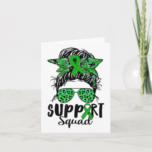 Carte Squad Messy Bun Warrier Green Mental Health Proble (Devant)