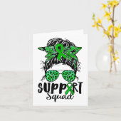 Carte Squad Messy Bun Warrier Green Mental Health Proble (Fleur jaune)