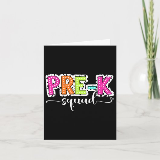Carte Squad pré-k Retour À L'École Points Dalmatiens (Devant)