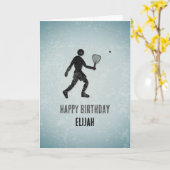 Carte (Squash) Racketball Sporty Guy Occasion / Annivers (Fleur jaune)