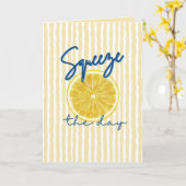 Carte Squeeze the Day Lemon Motivational Quote  (Fleur jaune)