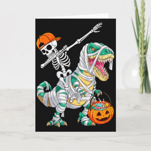 Carte Squelette à cheval dansant Dab Dinosaure T Rex Hal