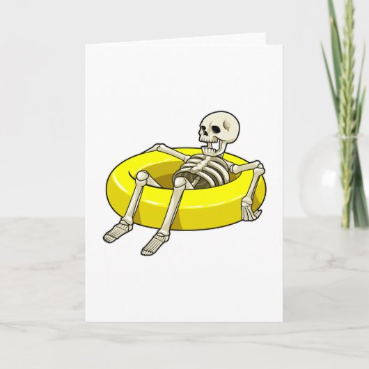 Carte Squelette à la natation avec bouée (Devant)