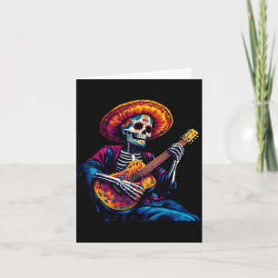 Carte Squelette à sombrero mexique jour des morts
