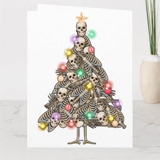Carte Squelette Arbre de Noël Drôle laide Skeletons de N (Dos)