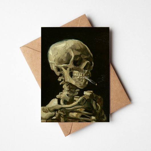 Carte Squelette avec cigarette brûlante | Vincent van Go