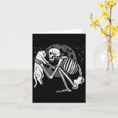 Carte Squelette Chat Crâne Kitty Cute Goth Halloween Men (Fleur jaune)