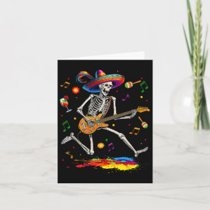 Carte Squelette Cinco De Mayo Mexicain Hommes Guitare El