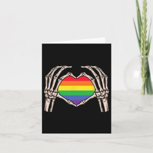 Carte Squelette Coeur main Signal Retro Halloween Lgbt P