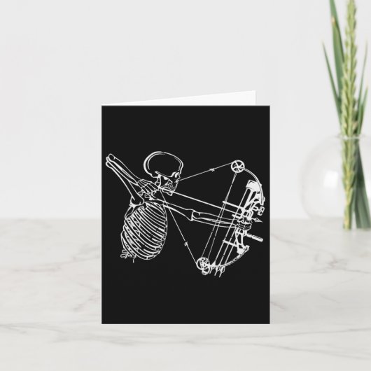 Carte Squelette cool Avec Crâne Bow Tir à l'arc Cadeau d (Devant)