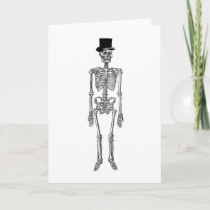Carte Squelette dans un chapeau supérieur