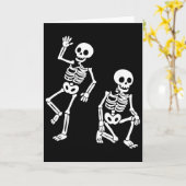 Carte Squelette dansant avec message caché subtil anti-T (Fleur jaune)