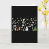 Carte Squelette dansant avec message caché subtil anti T (Fleur jaune)