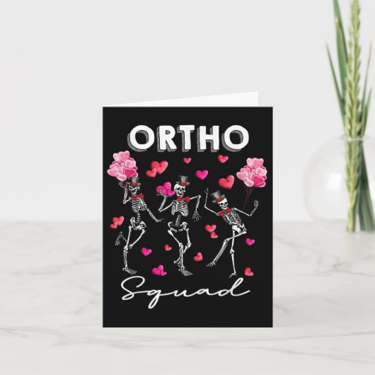 Carte Squelette dansant Ortho Squad Saint-Valentin ortho (Devant)