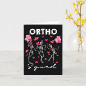 Carte Squelette dansant Ortho Squad Saint-Valentin ortho (Fleur jaune)