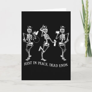 Carte Squelette dansant Paix Morts Coiffeur Hallo