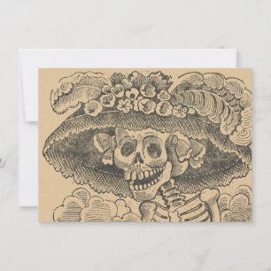 Carte Squelette Dapper (Calavera Catrina) (Crâne Élégant