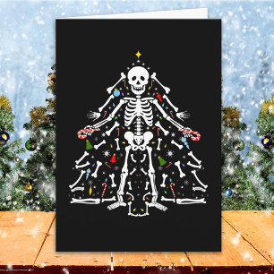 Carte Squelette d'arbre de Noël joyeux