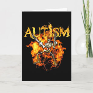 Carte Squelette d'autisme Armes Drôle Feu Os Squelettiqu