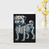 Carte Squelette de Carlin Halloween (Fleur jaune)