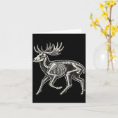 Carte Squelette de cerf Halloween (Fleur jaune)