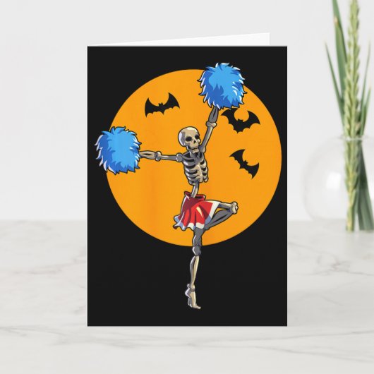 Carte Squelette de cheerleading Halloween Squelette de c (Devant)