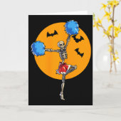 Carte Squelette de cheerleading Halloween Squelette de c (Fleur jaune)
