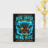 Carte Squelette de chignon désordonné ne buvant jamais m (Fleur jaune)