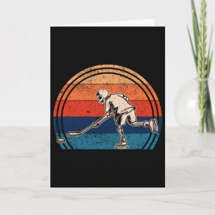 Carte Squelette de citrouille hockey sur glace Halloween