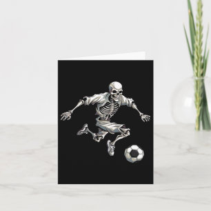 Carte Squelette de football jouant au football Halloween
