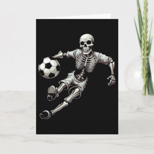 Carte Squelette de football jouant au football Halloween