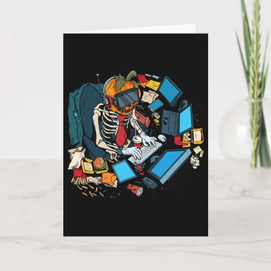 Carte Squelette de Halloween de jeu Jack O Lanterne Game (Devant)