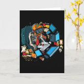 Carte Squelette de Halloween de jeu Jack O Lanterne Game (Fleur jaune)
