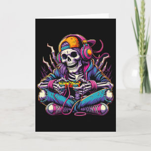 Carte Squelette de joueur Halloween Filles Adolescentes