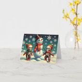 Carte Squelette de neige (Fleur jaune)