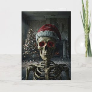 Carte Squelette de Noël sombre Santa Fêtes hantées de No