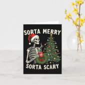 Carte Squelette de Noël Sorta Joyeux Sorta Y Xmas Hommes (Fleur jaune)