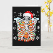 Carte Squelette de Père Noël Cage thoracique Radiographi (Fleur jaune)