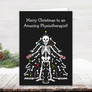 Carte Squelette de sapin de Noël de physiothérapeute