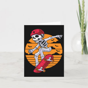 Carte Squelette de skateboard effrayant Skateur drôle