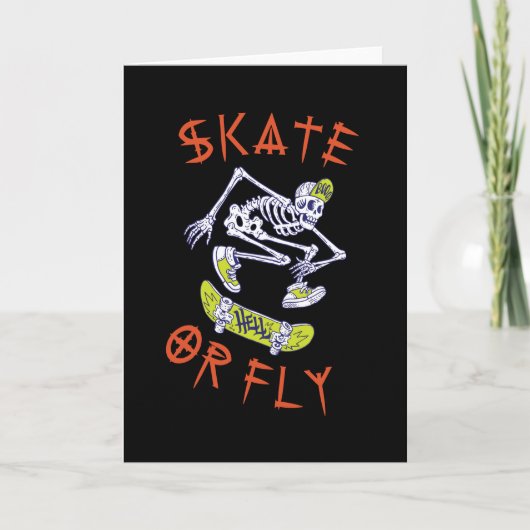 Carte Squelette de skateboard ou vol (Devant)