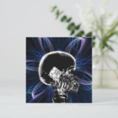 Carte Squelette de smartphone à fleur à rayons X - bleu (Debout devant)