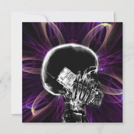 Carte Squelette de smartphone à fleur fractale à rayons  (Devant)