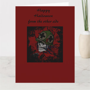 Carte squelette de soldat Joyeux Halloween 