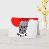 Carte Squelette de sucre d'Halloween (Fleur jaune)