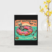 Carte Squelette de Summerween effrayant attendant Hallow (Fleur jaune)