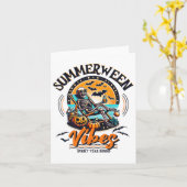Carte Squelette de Summerween épouvantable toute l'année (Fleur jaune)