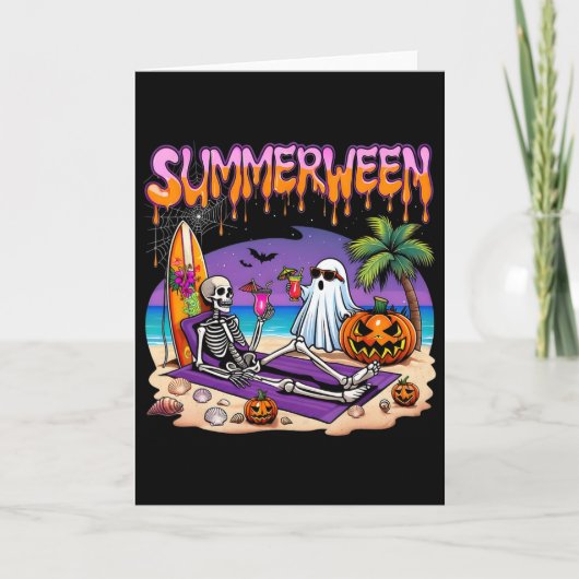 Carte Squelette de Summerween Ghost Beach Drôle de Spook (Devant)
