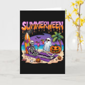 Carte Squelette de Summerween Ghost Beach Drôle de Spook (Fleur jaune)