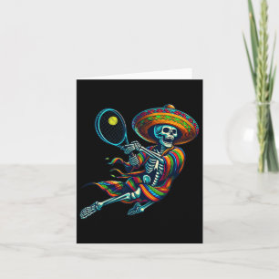 Carte Squelette de tennis Sombrero mexicain Cinco De May